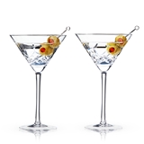 Admiral Lead-Free-Crystal 9oz Cross-Hatched Martini Glasses by VISKI (Set of 2)