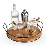 Modern Manor: Acacia-Wood Cocktail Serving Tray by Twine Living