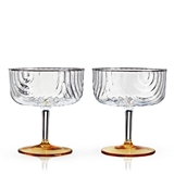 Gatsby Draping Glass Coupes with Gold-Plated Bases by VISKI (Set of 2)