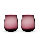 Rosado Recycled Stemless Wine Glasses by Twine Living (Set of 2)