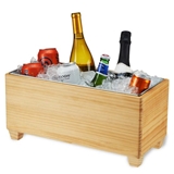 Wooden Beverage Tub with Galvanized-Metal Insert by Twine Living