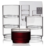 Stackable Borosilicate "Bodega" Glasses by VISKI (Set of 6)