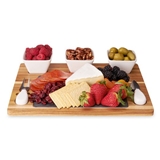 Acacia-Wood & Slate Cheese Board Set with Ceramic Bowls by Twine Living