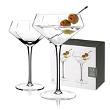 Seneca Faceted Diamond Design Martini Glasses by VISKI (Set of 2)