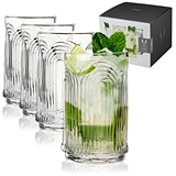 Art Deco Look "Beau" Highball Tumblers by VISKI (Set of 4)