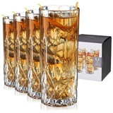 "Admiral" Cut-Crystal Highball Glasses by VISKI (Set of 4)