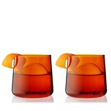 "Aurora" Cocktail Tumblers in Amber by VISKI (Set of 2)