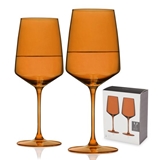 Reserve Nouveau Amber-Colored 22oz Wine Glasses by VISKI (Set of 2)