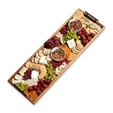 The Longboard Acacia-Wood with Black Metal Handles Cheese Board by Twine