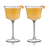 Raye Lead-Free Crystal Angled Whiskey Sour Glasses by VISKI (Set of 2)