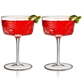 Art Deco-Inspired "Beau" Crystal Coupes by VISKI (Set of 2)