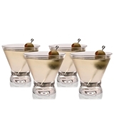Juniper: Stemless 8oz Lead-Free Martini Glasses by True (Set of 4)