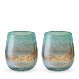 Segunda Vida 'Playa Bonit' 13oz Stemless Wine Glasses by Twine Living (Set of 2)