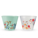 Vintage-Inspired Spring Floral Pattern Frosted Cups by Blush Set of 12