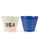USA Graphic & Stars Print Design Shatterproof Frosted Cups by Blush (Set of 12)