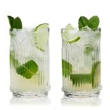 Art Deco-Inspired "Beau" 18oz Highball Glasses by VISKI (Set of 2)