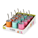 'Lil Sippers' Stainless-Steel Shot Cups by True (3 Pastel Colors; Set of 12)