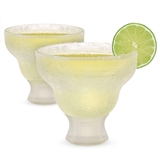 Glass FREEZE 12oz Margarita Cooling Cups by Host (Set of 2)