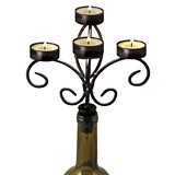 Boulevard 'Vintage & Vine' Black-Finish-Metal Wine Bottle Candelabra