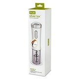 Silver Lux Rechargeable Electric Corkscrew with Foil Cutter by True
