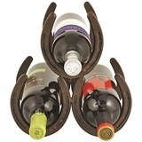 Metal Horseshoe 3-Bottle Wine Rack by Foster & Rye