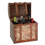 Chateau Collection 6 Bottle Old World Map Wooden Wine Box by Twine