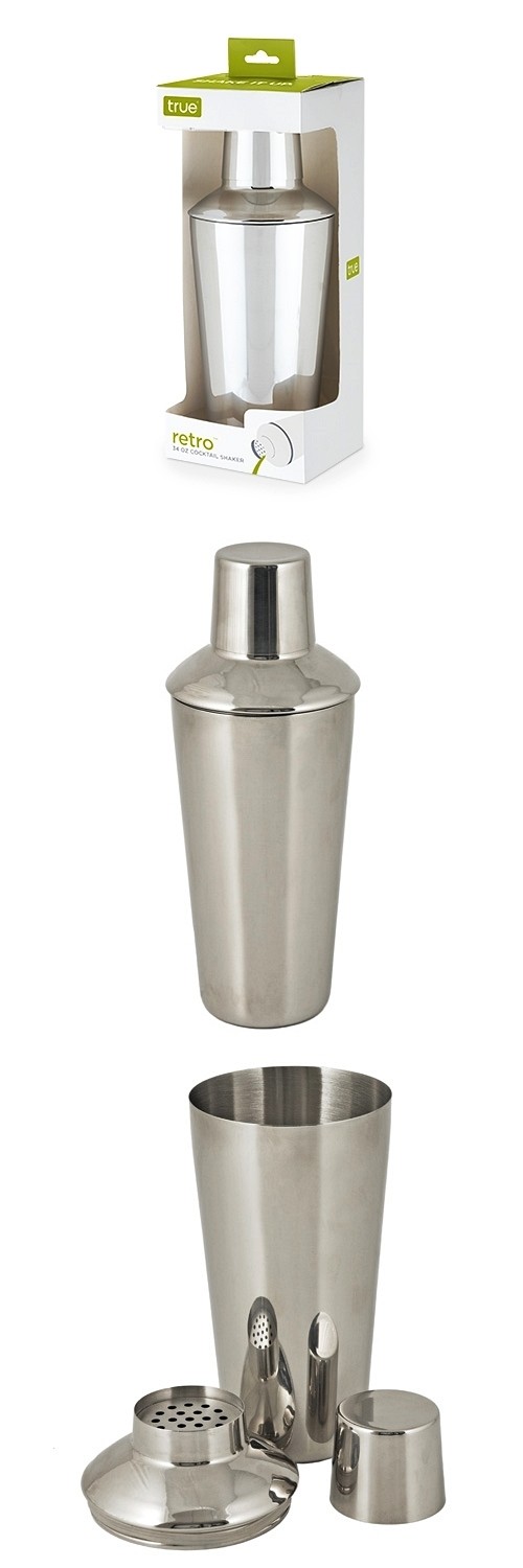 Retro: Large 34 oz Stainless-Steel Cocktail Shaker by True