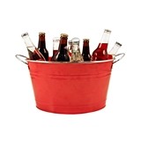 Country Home: Big Red Galvanized Metal Tub by Twine