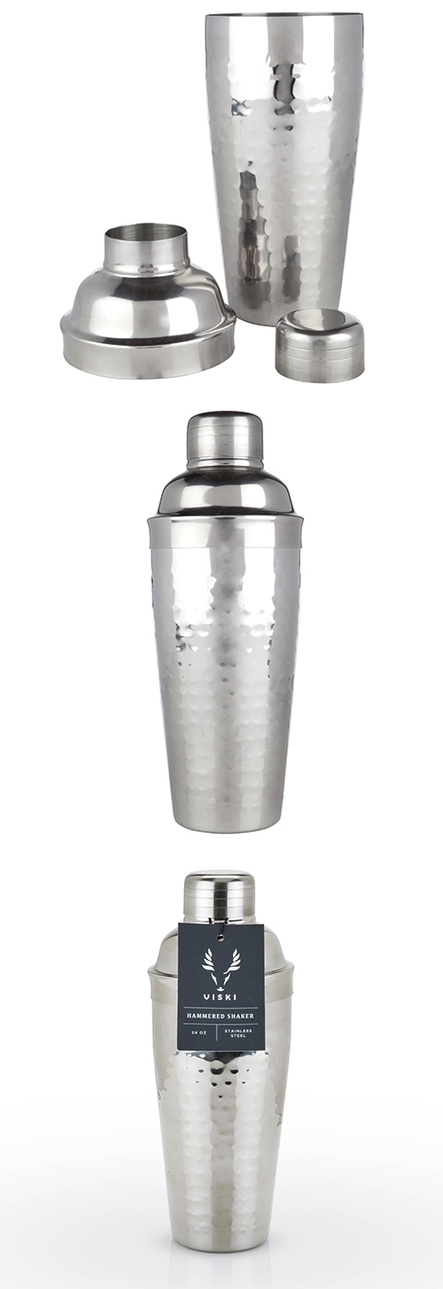 Admiral Collection Hammered Stainless-Steel Cobbler Shaker by VISKI