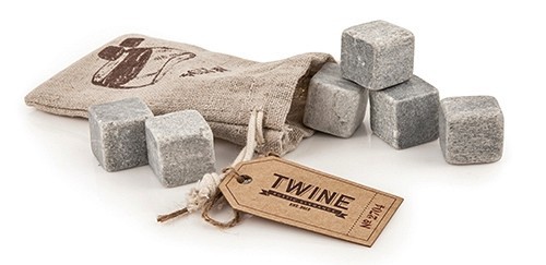 Country Home Collection Six Glacier Rocks Cooling Stones by Twine