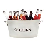 Rustic Farmhouse Collection Galvanized-Tin 'Cheers' Ice Tub by Twine