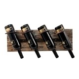 Rustic Farmhouse Collection 4-Bottle Metal & Wood Wine Rack by Twine