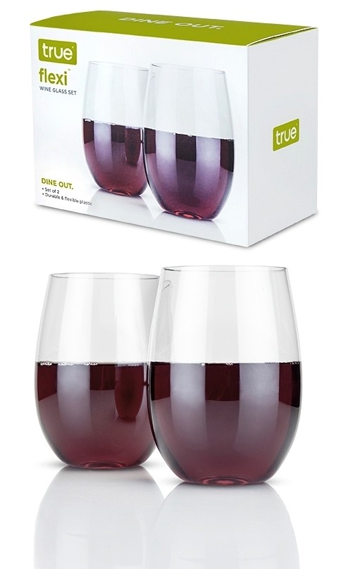 Flexi: Shatterproof BPA-Free Plastic Stemless Wine Glasses by True