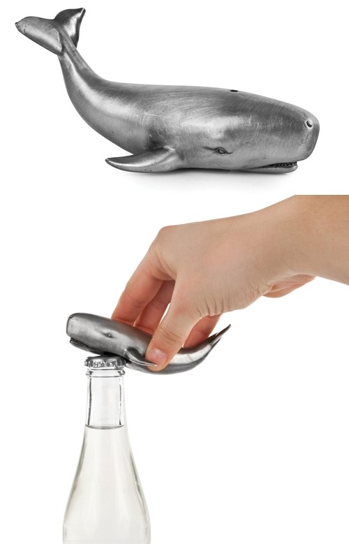 Seaside Collection Moby Whale Pewter Bottle Opener by Twine