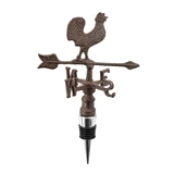 Wrought-Iron Rooster-Topped Weather Vane Bottle Stopper by Twine
