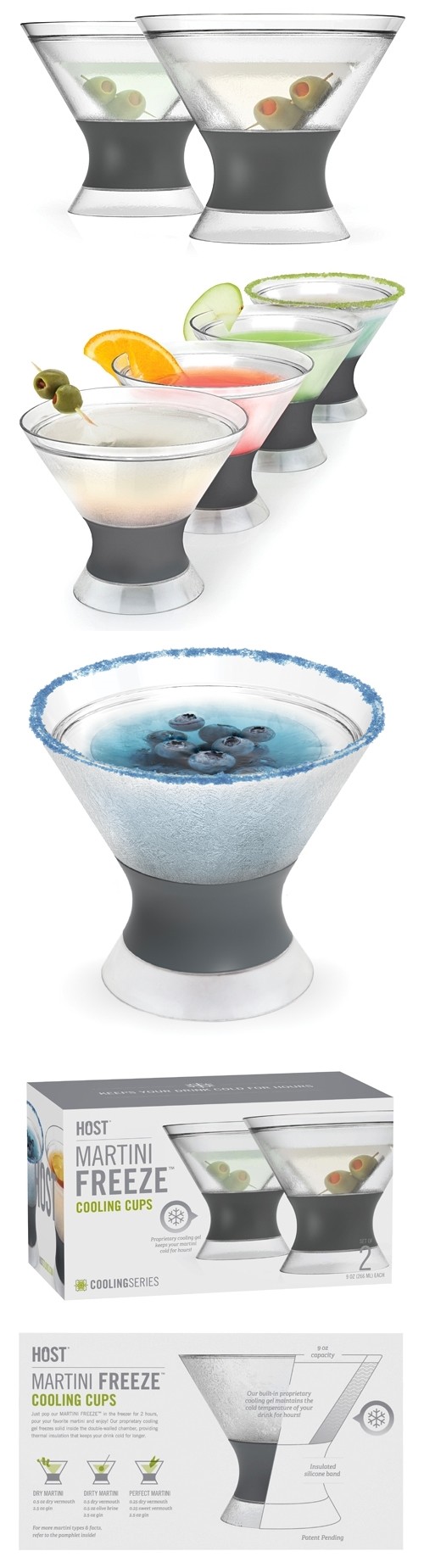 FREEZE Collection Martini Cooling Cups by HOST (Set of 2)