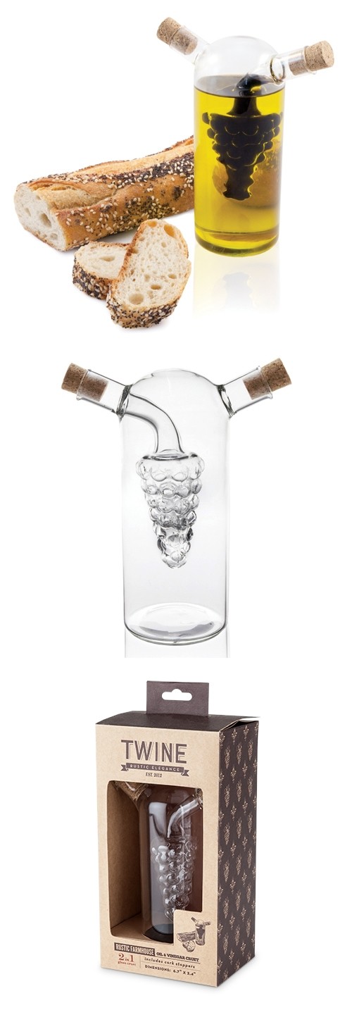 Rustic Farmhouse Collection Glass Oil & Vinegar Cruet by Twine