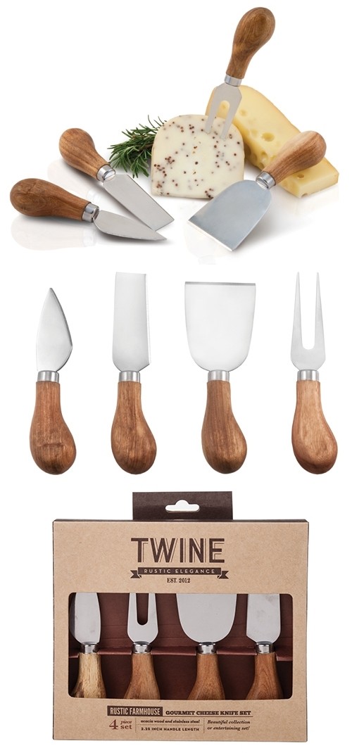 Rustic Farmhouse: Gourmet Cheese Knives by Twine (Set of 4)