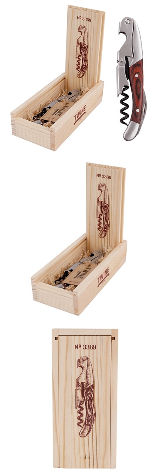 Chateau Rosewood Double-Hinged Corkscrew in Wood Box by Twine