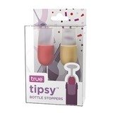 Tipsy Wine Glass Shaped Bottle Stoppers by True (Set of 2)