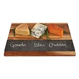 Rustic Farmhouse Collection Acacia-Wood Cheese Board with Slate Inlay