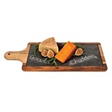 Rustic Farmhouse Slate and Wood Paddle Serving Board by Twine