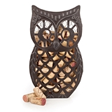 Country Cottage: Weathered-Metal Wise Owl Cork Collector