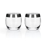 Irving Chrome Rim Lead-Free Crystal Tumblers by VISKI (Set of 2)