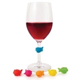 Guppy: Colorful Silicone Wine Charms by True (Set of 6)