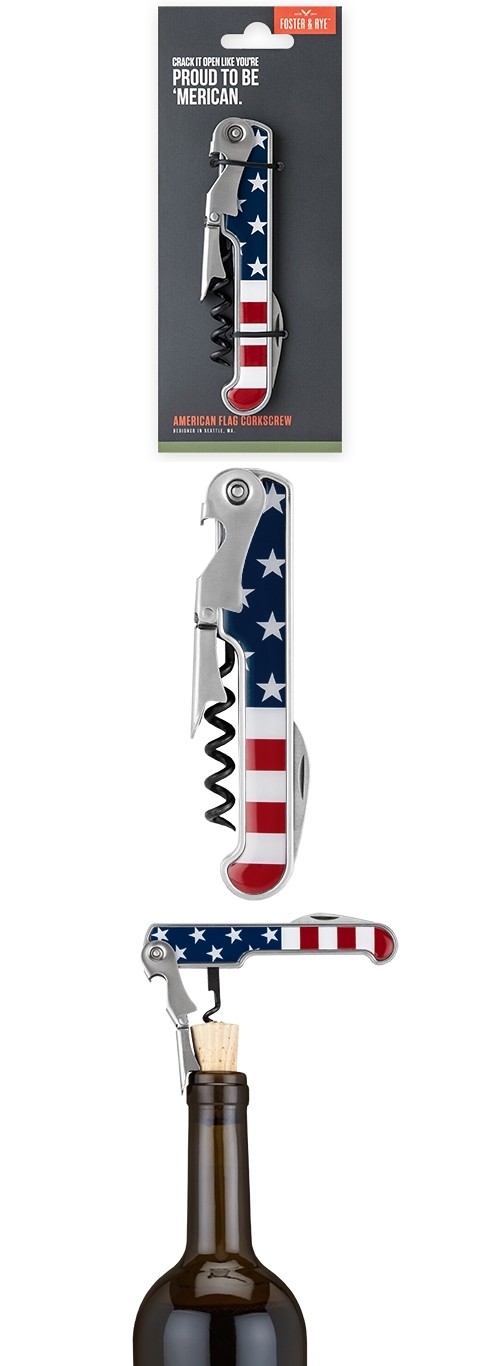Stars and Stripes American Flag Corkscrew by Foster & Rye