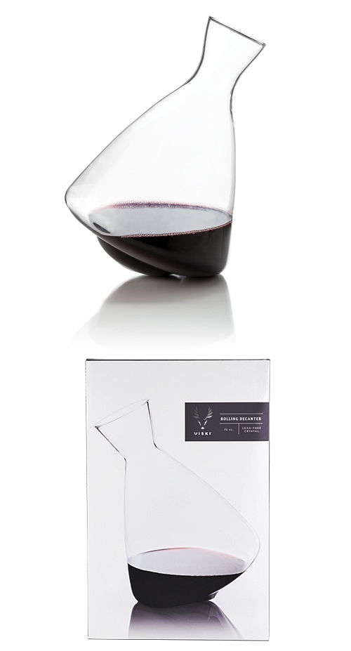 Raye Lead-Free Crystal Rolling Wine Decanter by VISKI