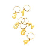 Belmont Gold-Plated Numbered Wine Charms by VISKI (Set of 6)