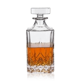 Admiral Lead-Free Crystal 30oz Cross-Hatched Square Liquor Decanter by VISKI