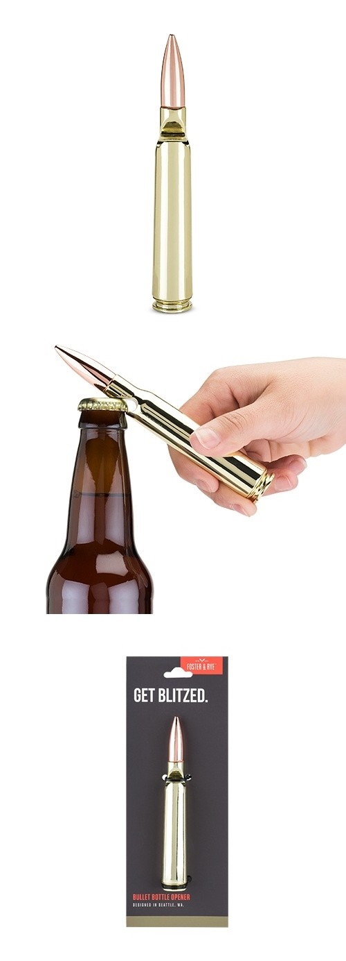 Copper and Gold-Plated-Finish Bullet Bottle Opener by Foster & Rye